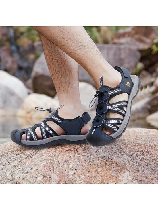 Men\'s Blue Closed Toe Outdoor Beach Hiking Rubber Waterproof Sport Sandals